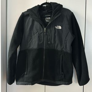 Black Hooded The North Face zip up fleece